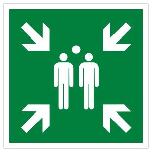 Home Professionele waarschuwingsborden voor het verkeer op bedrijventerrein met verzamelplaats-bord voor veiligheid